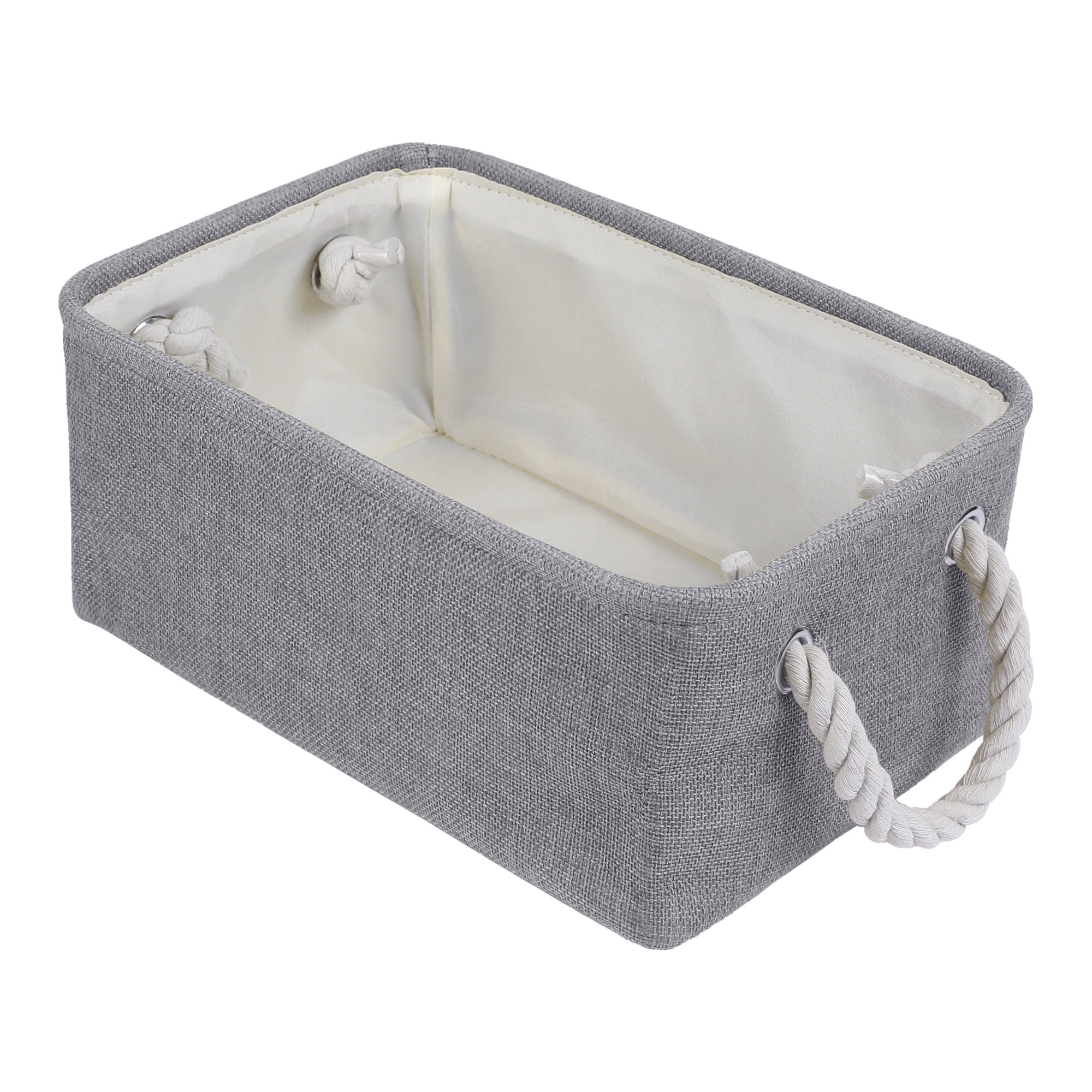 Unique Bargains Storage Bin with Handles for Closet Organizers Gray 12.2"x8.3"x5.1"