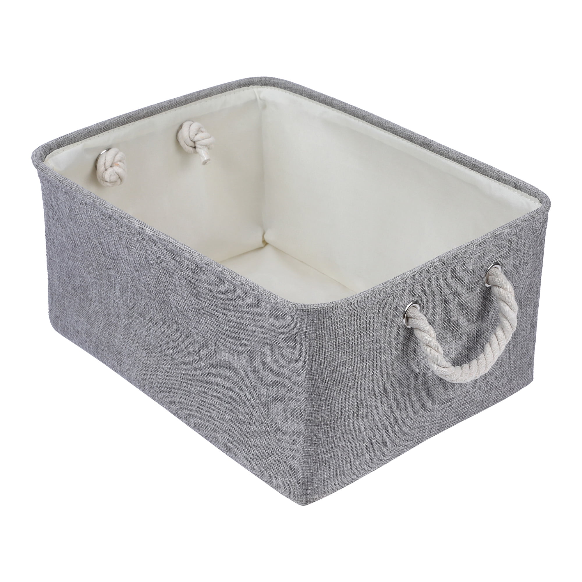 Unique Bargains Storage Bin with Handles for Closet Organizers Gray 16.1"x12.2"x7.9"