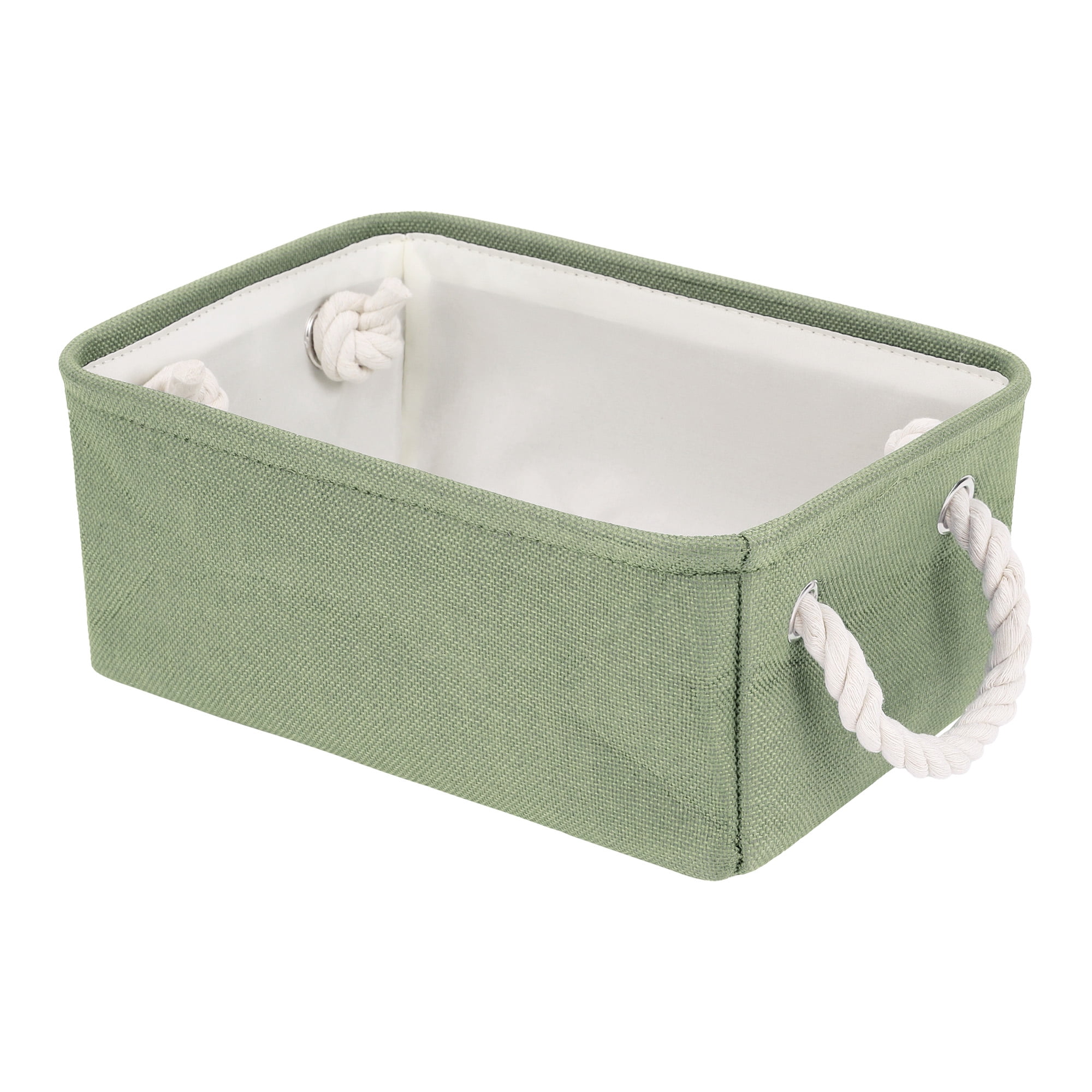Unique Bargains Storage Bin with Handles for Closet Organizers Green 12.2"x8.3"x5.1"
