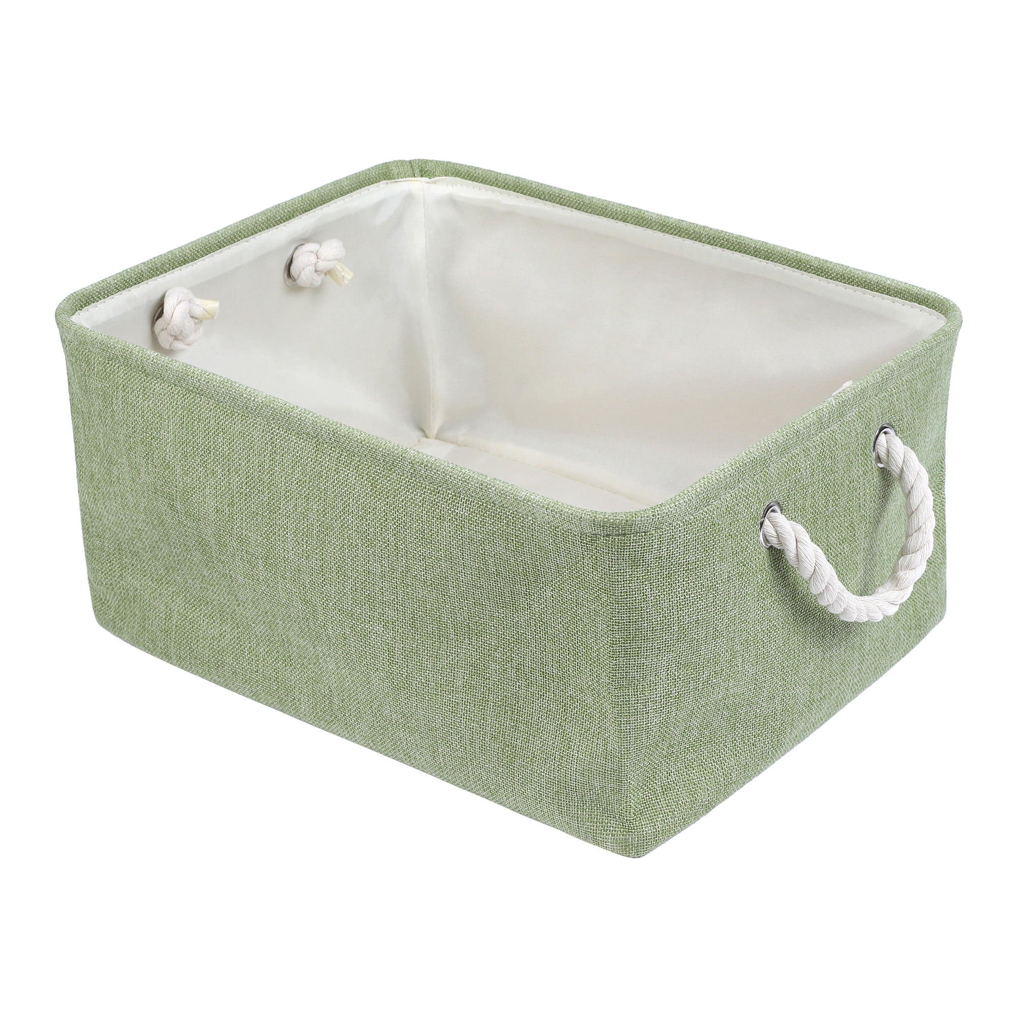 Unique Bargains Storage Bin with Handles for Closet Organizers Green 16.1"x12.2"x7.9"