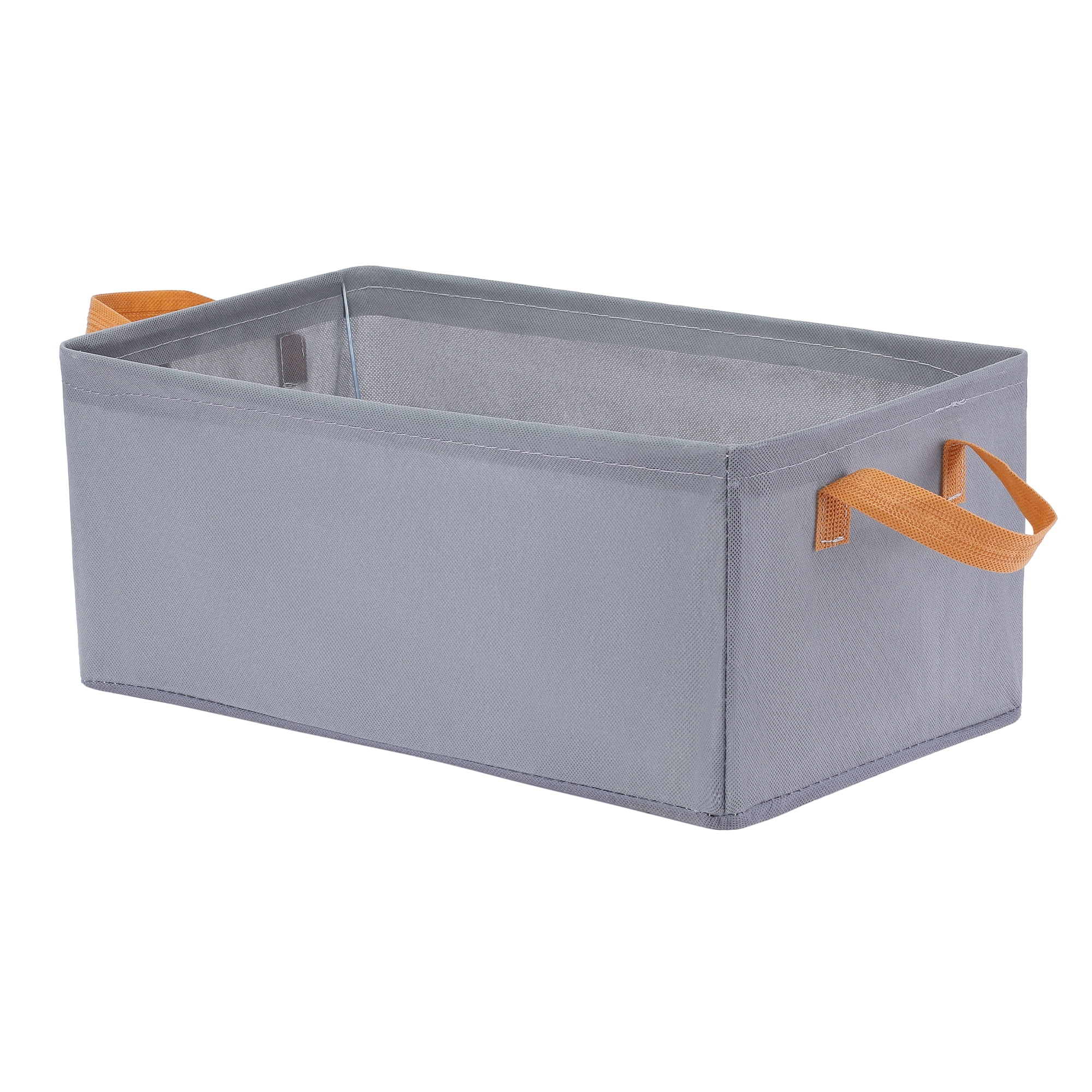 Unique Bargains Storage Bin with Handles for Shelves 1 Pack Basket Grey