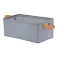 thumbnail image 1 of Unique Bargains Storage Bin with Handles for Shelves 1 Pack Basket Grey, 1 of 8