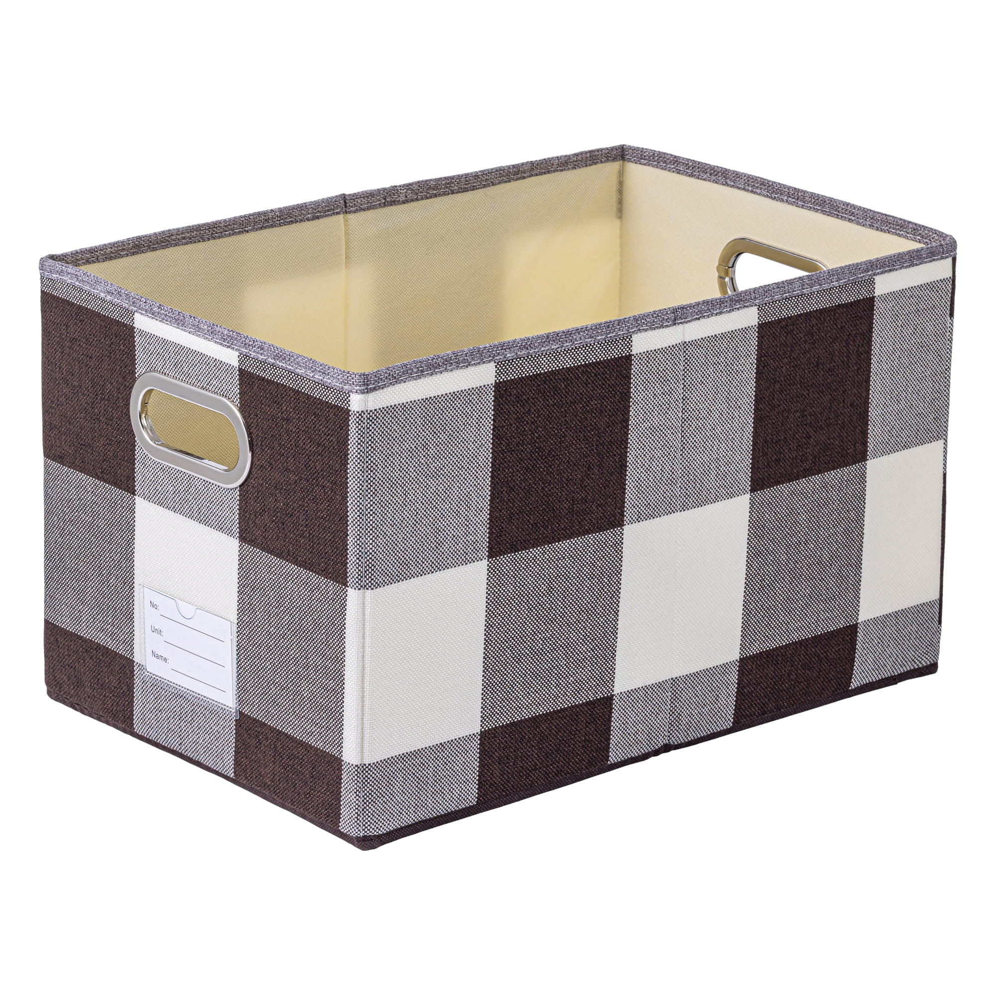 Unique Bargains Storage Bin with Handles for Shelves Closet Coffee 11.8" x 16.9" x 10.6"