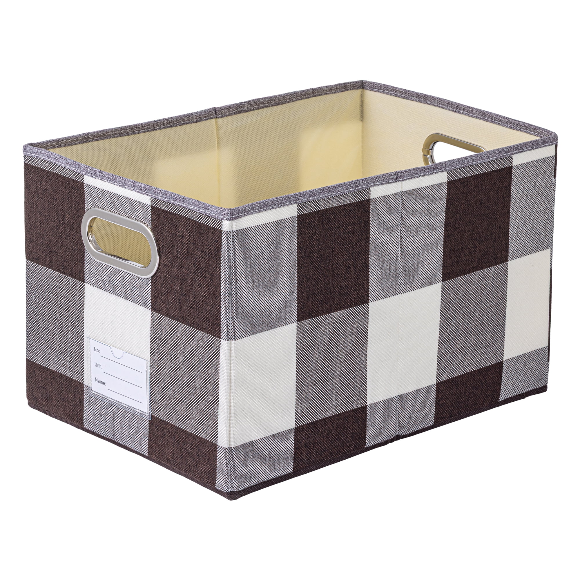 Unique Bargains Storage Bin with Handles for Shelves Closet Coffee 11.8" x 19.7" x 11.8"
