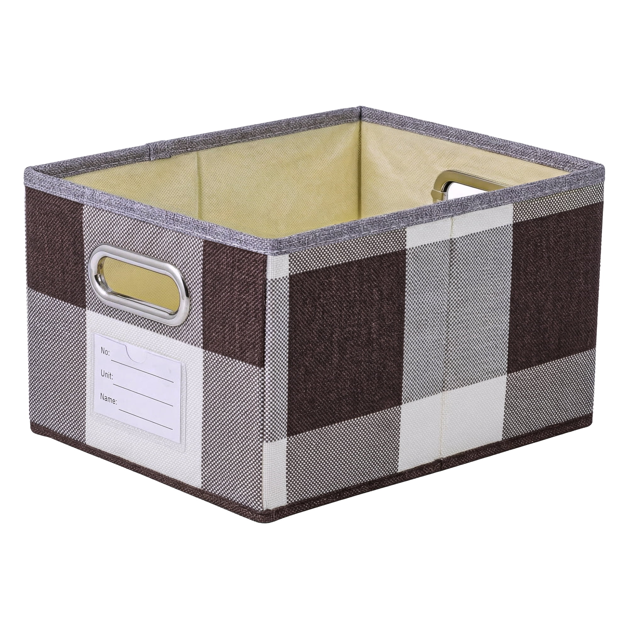 Unique Bargains Storage Bin with Handles for Shelves Closet Coffee 8.7" x 11.4" x 6.7"