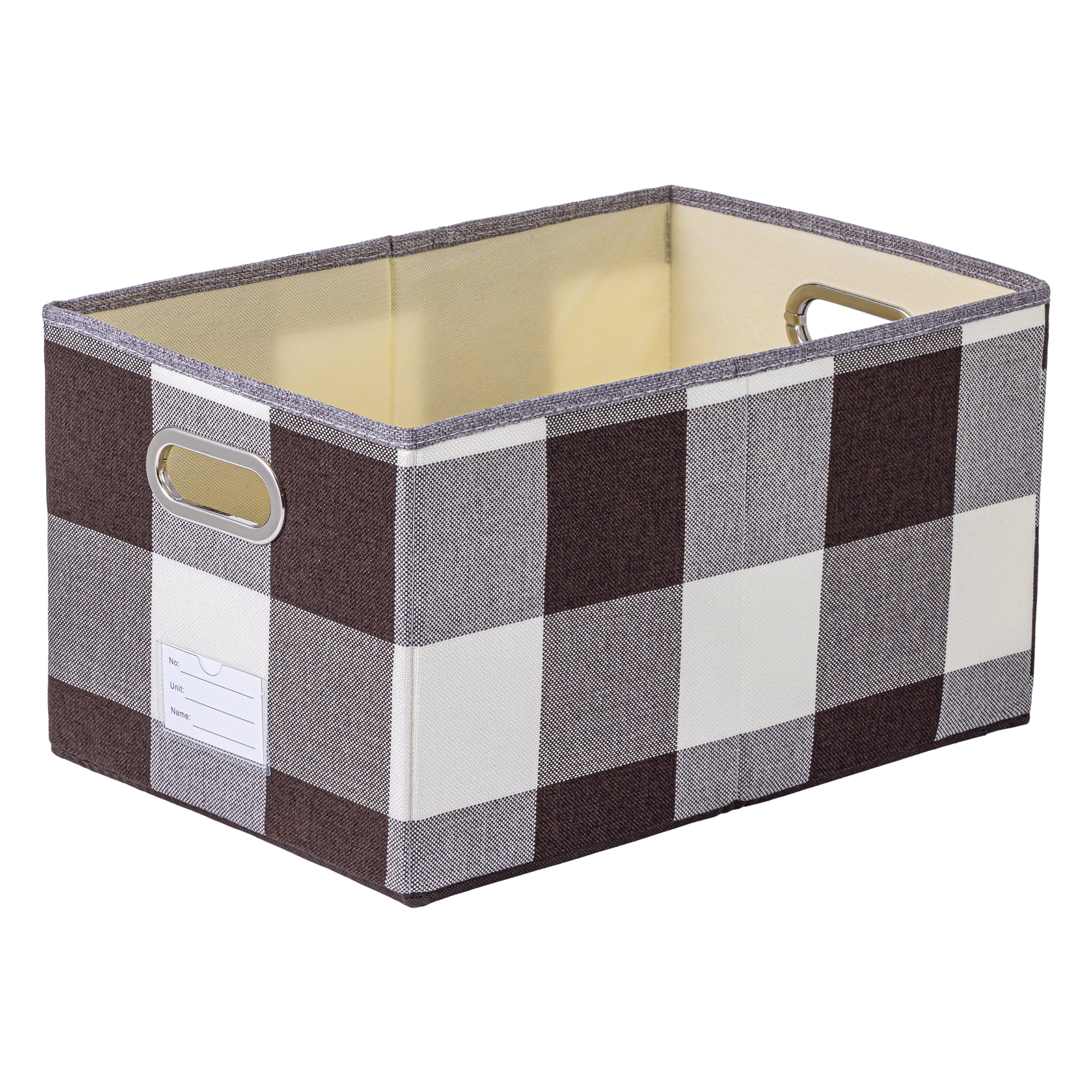 Unique Bargains Storage Bin with Handles for Shelves Closet Coffee 9.8" x 15" x 8.3"