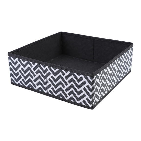 Unique Bargains Storage Bins for Closet Organizers Wavy Pattern Black 11"x11"x3.9"