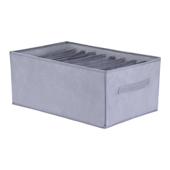 Unique Bargains Storage Collapsible Cube Fabric Basket with Handle for Shelves Grey 9 Grid
