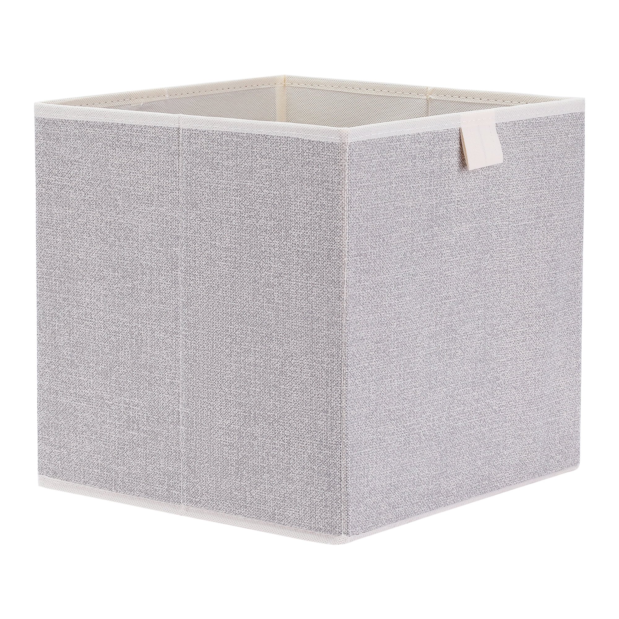 Unique Bargains Storage Cube Bin with Handles 1 Pack Collapsible Storage Basket Beige L