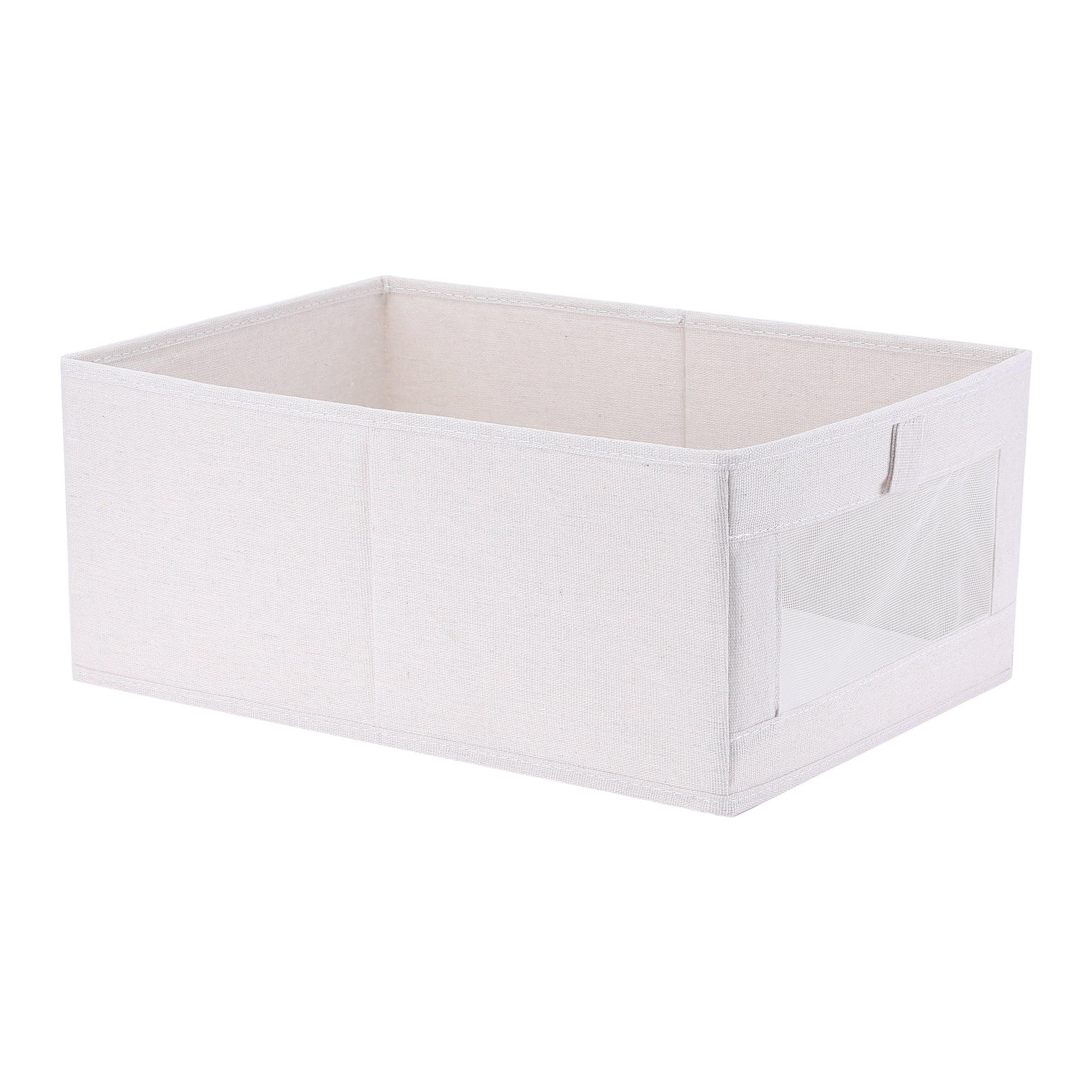 Unique Bargains Storage Cube Collapsible Storage Basket for Organizing Clothes 1pk Beige M