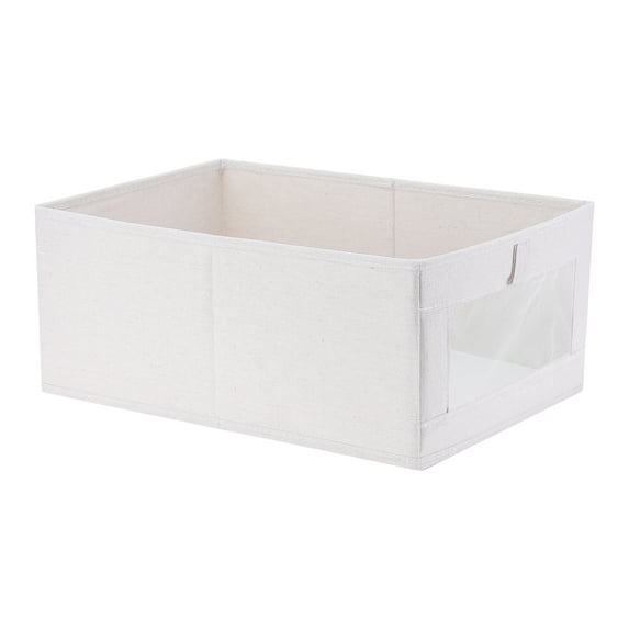 Unique Bargains Storage Cube Collapsible Storage Basket for Organizing Clothes 1pk Beige M