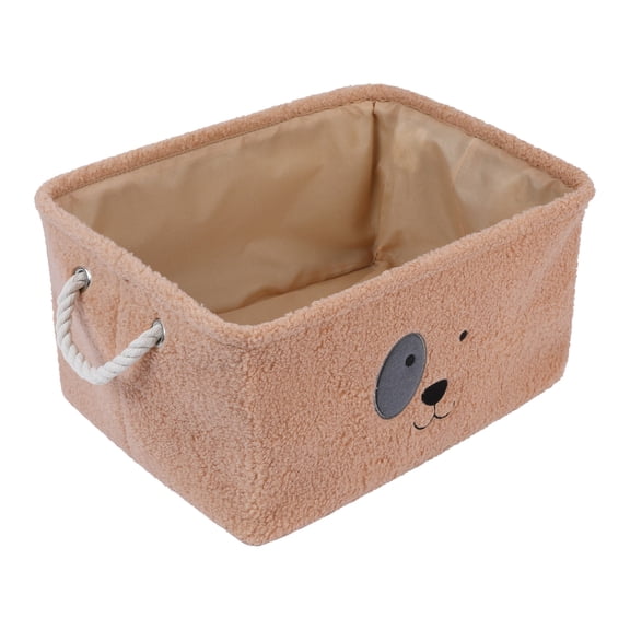 Unique Bargains Storage Cube Cotton Storage Bin with Handles for Closet Organizers Brown