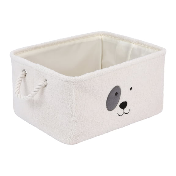 Unique Bargains Storage Cube Cotton Storage Bin with Handles for Closet Organizers Cream