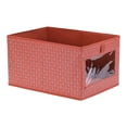 Unique Bargains Storage Cube Fabric Bin 1 Pc Collapsible Red 14.2x9.8x7