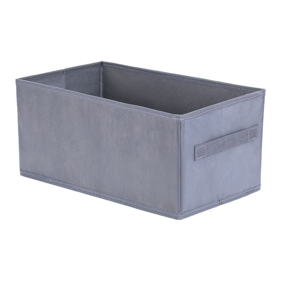 Unique Bargains Storage Cube Fabric Bin with Handles 1 Pc Basket Grey 14x8x6.6"