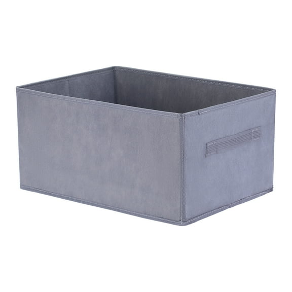 Unique Bargains Storage Cube Fabric Bin with Handles 1 Pc Basket Grey 16x11x8"