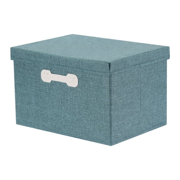 Unique Bargains Storage Cube, Fabric Bin with Lid and Handle Green 16*12*9.5in