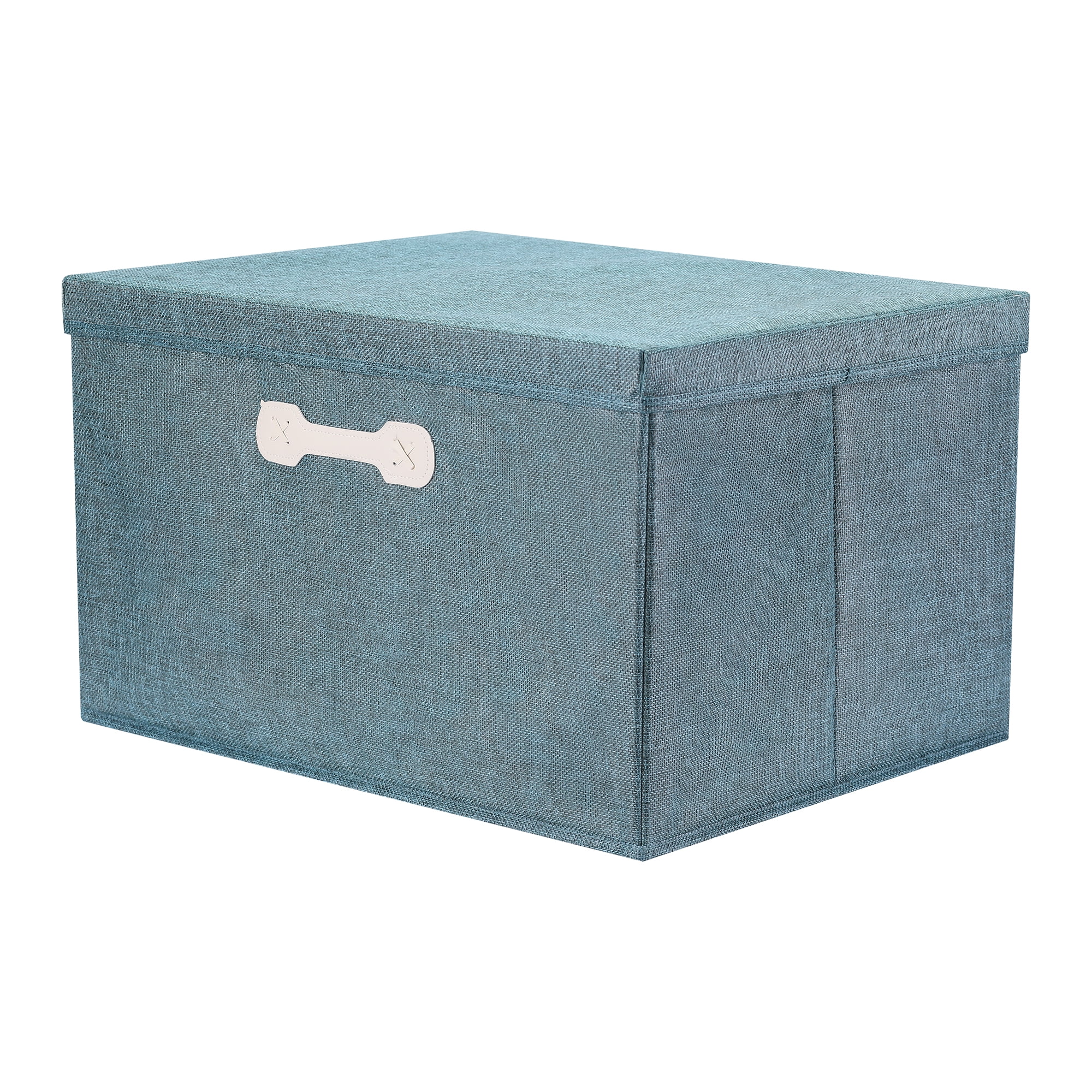 Unique Bargains Storage Cube, Fabric Bin with Lid and Handle Green 20*16*11.5in