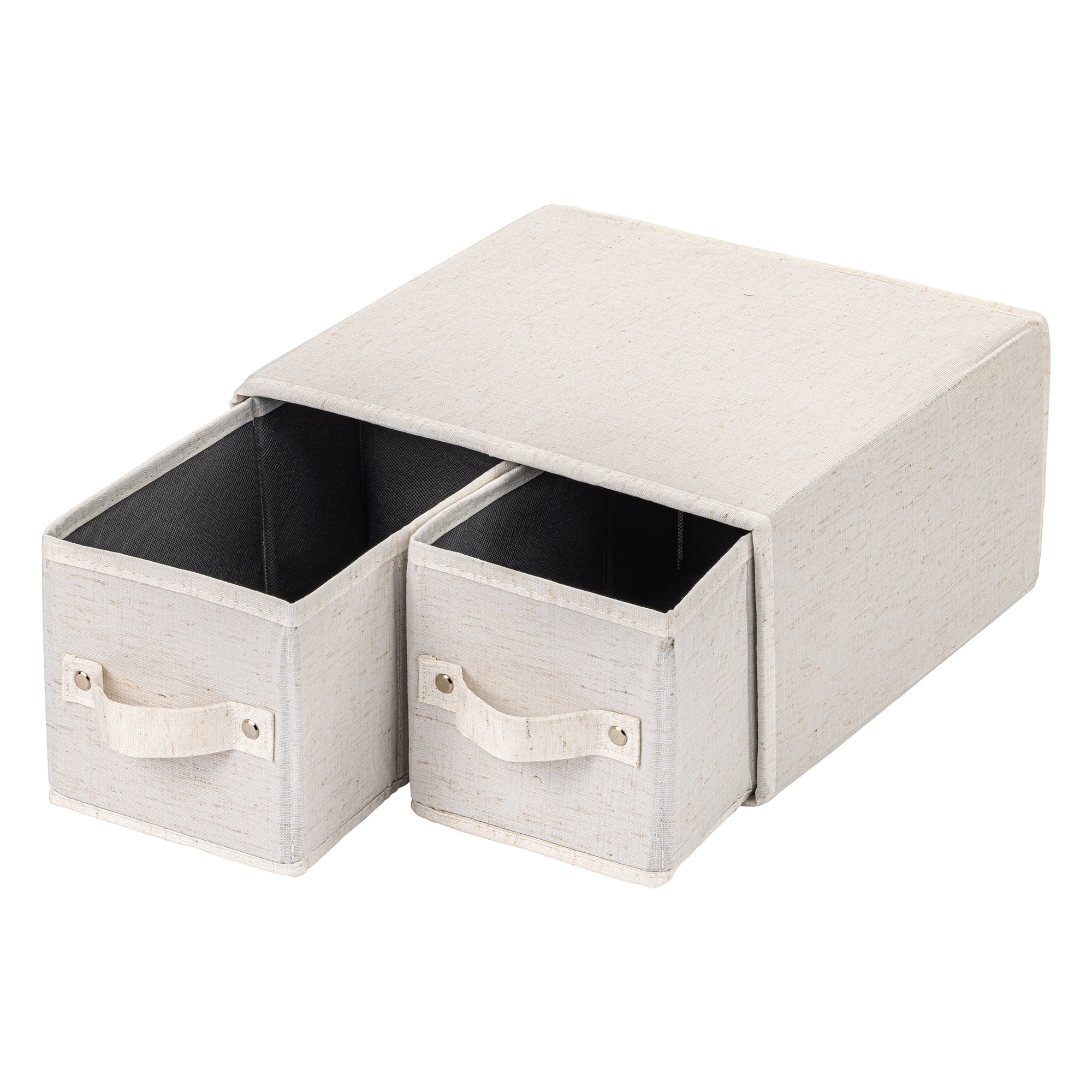 Unique Bargains Storage Cube Fabric Collapsible Basket White 11.8*11.8*5.9in