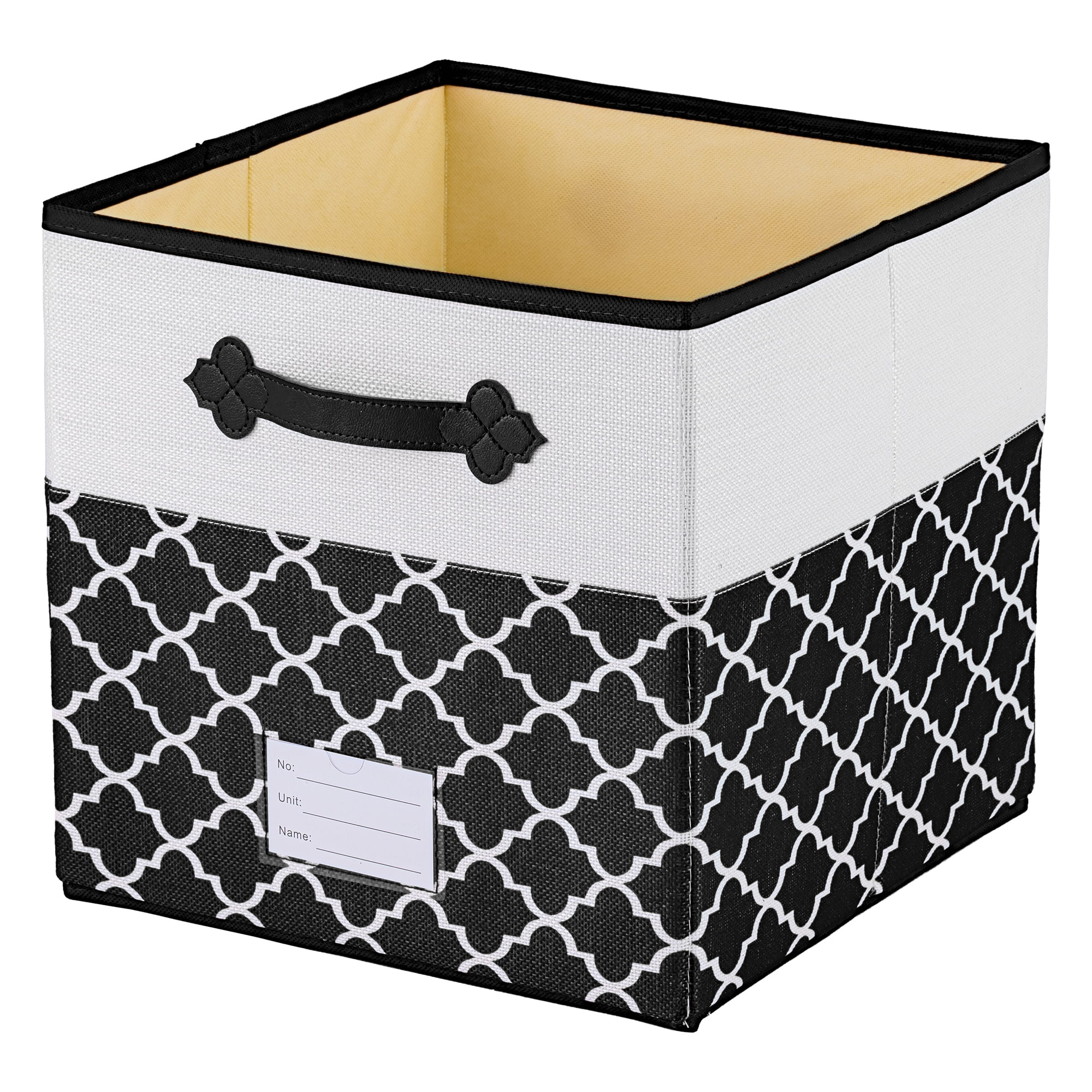 Unique Bargains Storage Basket with Handle for Organizing Objects Black 11.8"x11.8"x11.8"