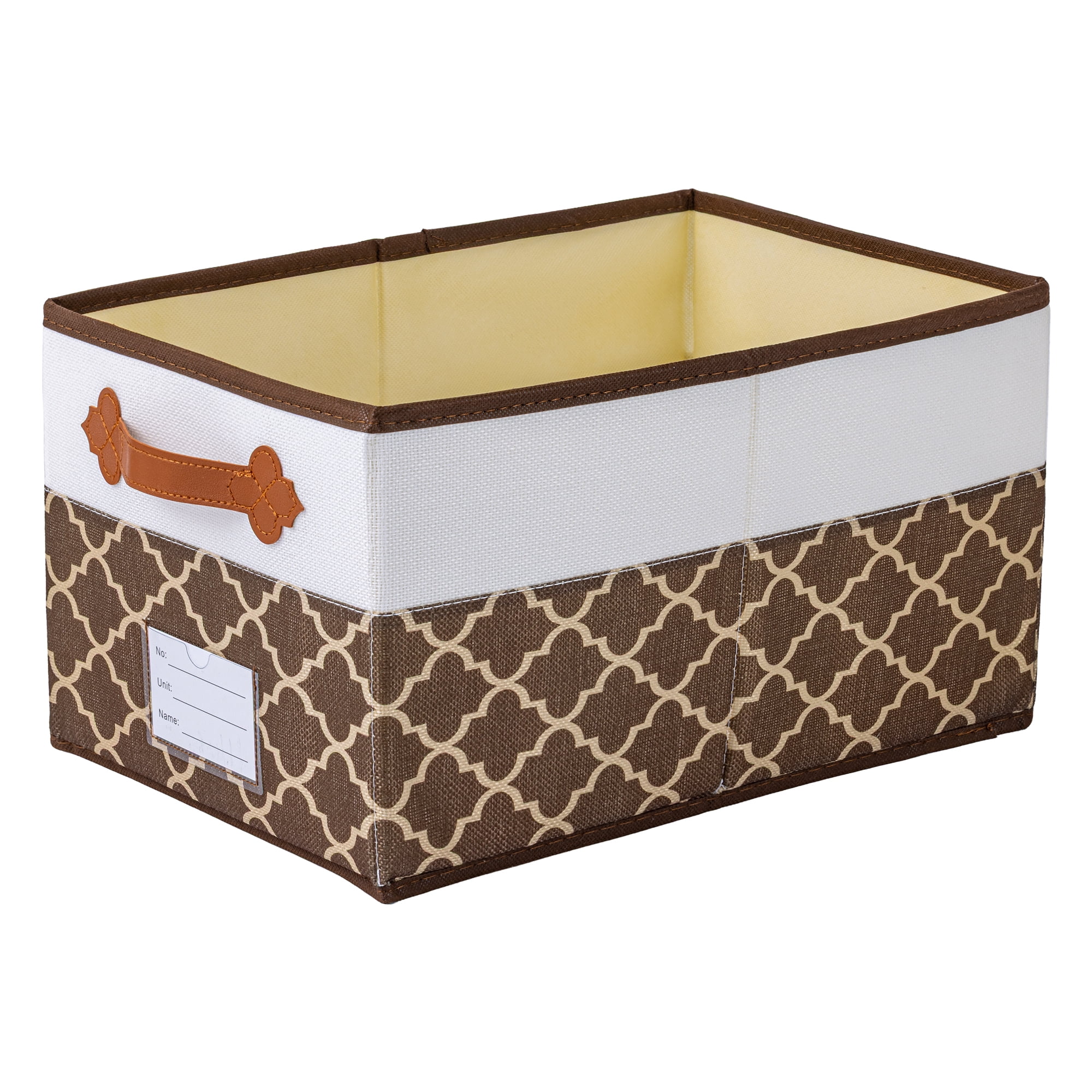 Unique Bargains Storage Basket with Handle for Organizing Objects Coffee 15"x9.8"x8.3"