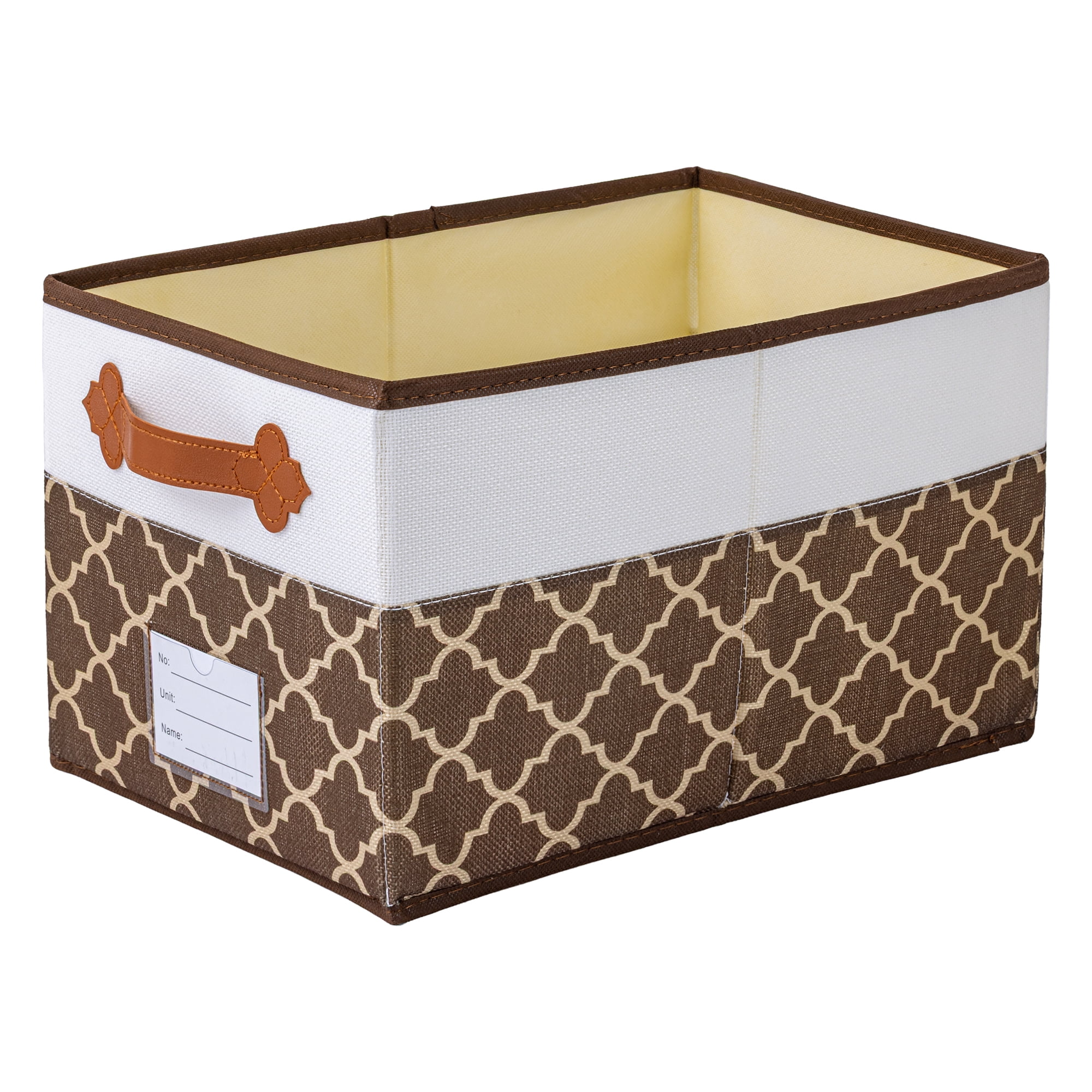 Unique Bargains Storage Basket with Handle for Organizing Objects Coffee 17.3"x11.8"x10.6"