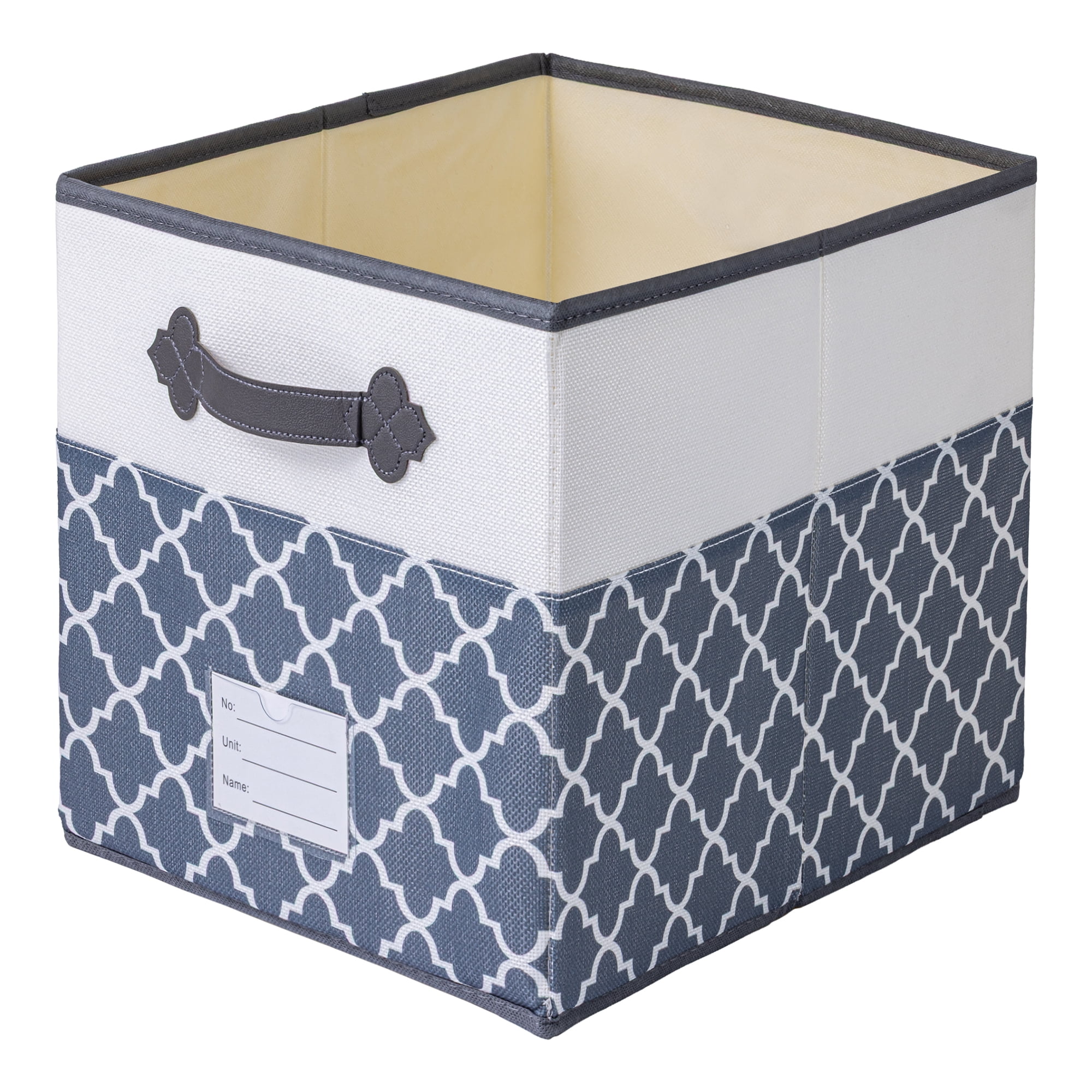 Unique Bargains Storage Basket with Handle for Organizing Objects Grey 11.8"x11.8"x11.8"