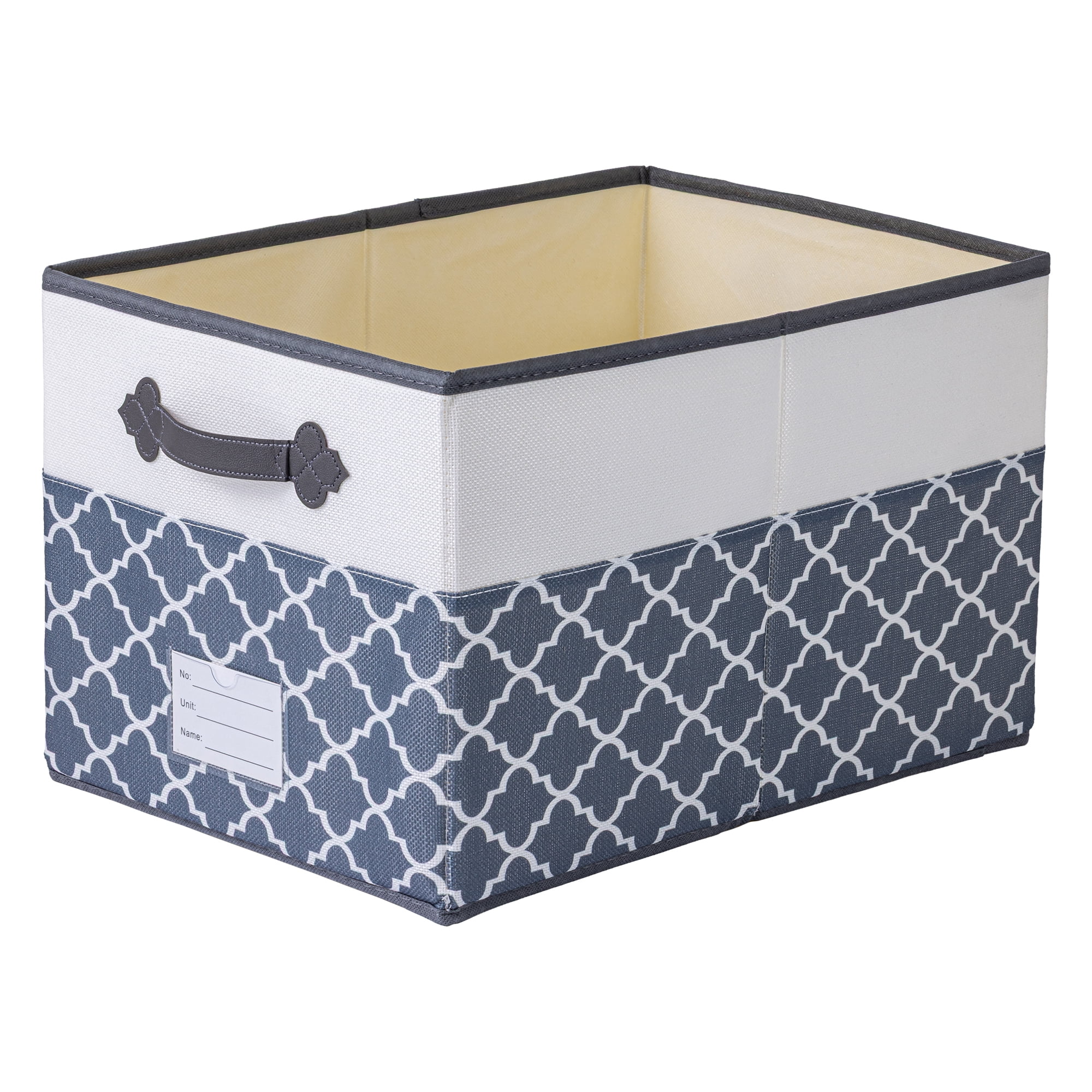 Unique Bargains Storage Basket with Handle for Organizing Objects Grey 17.3"x11.8"x10.6"