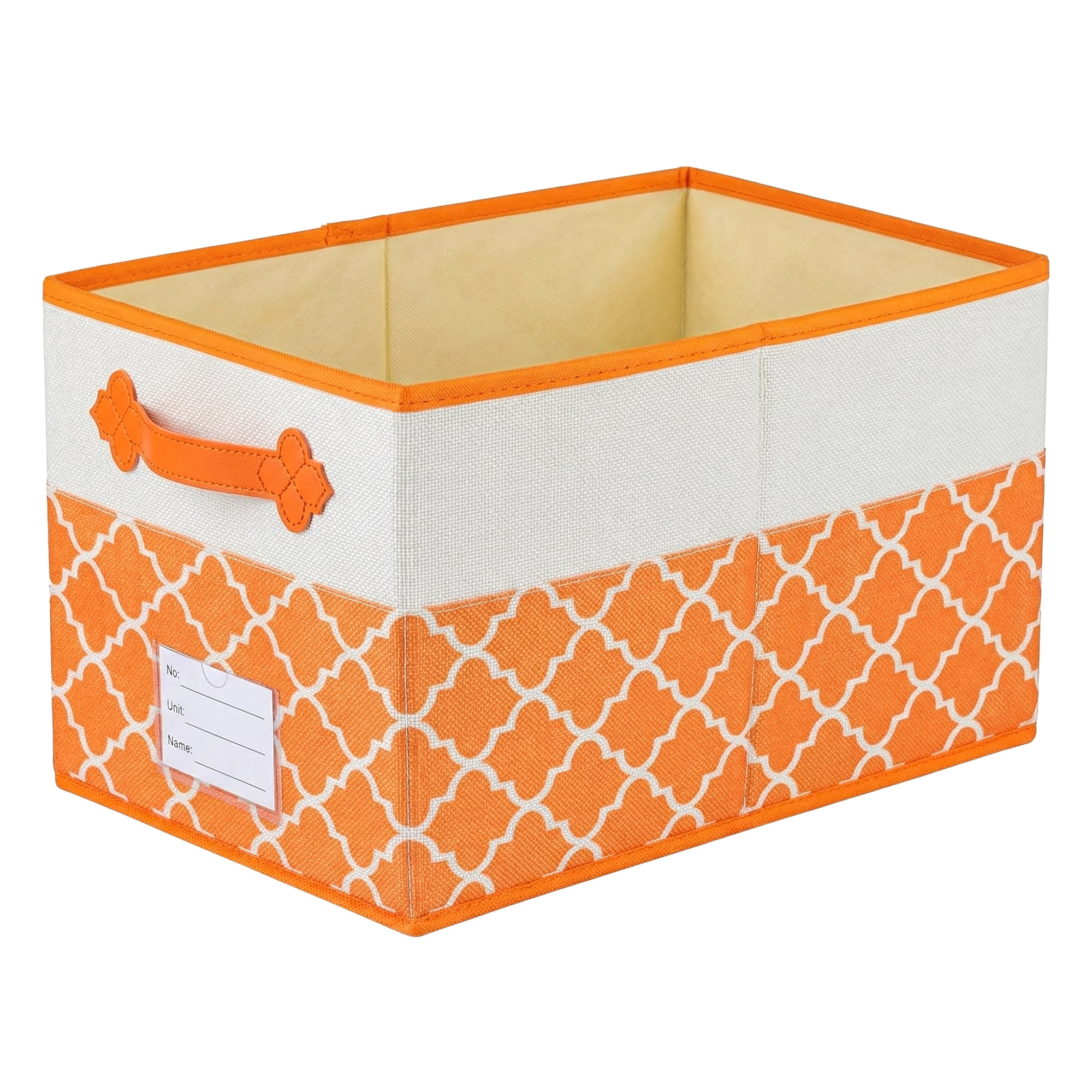 Unique Bargains Storage Basket with Handle for Organizing Objects Orange 17.3"x11.8"x10.6"