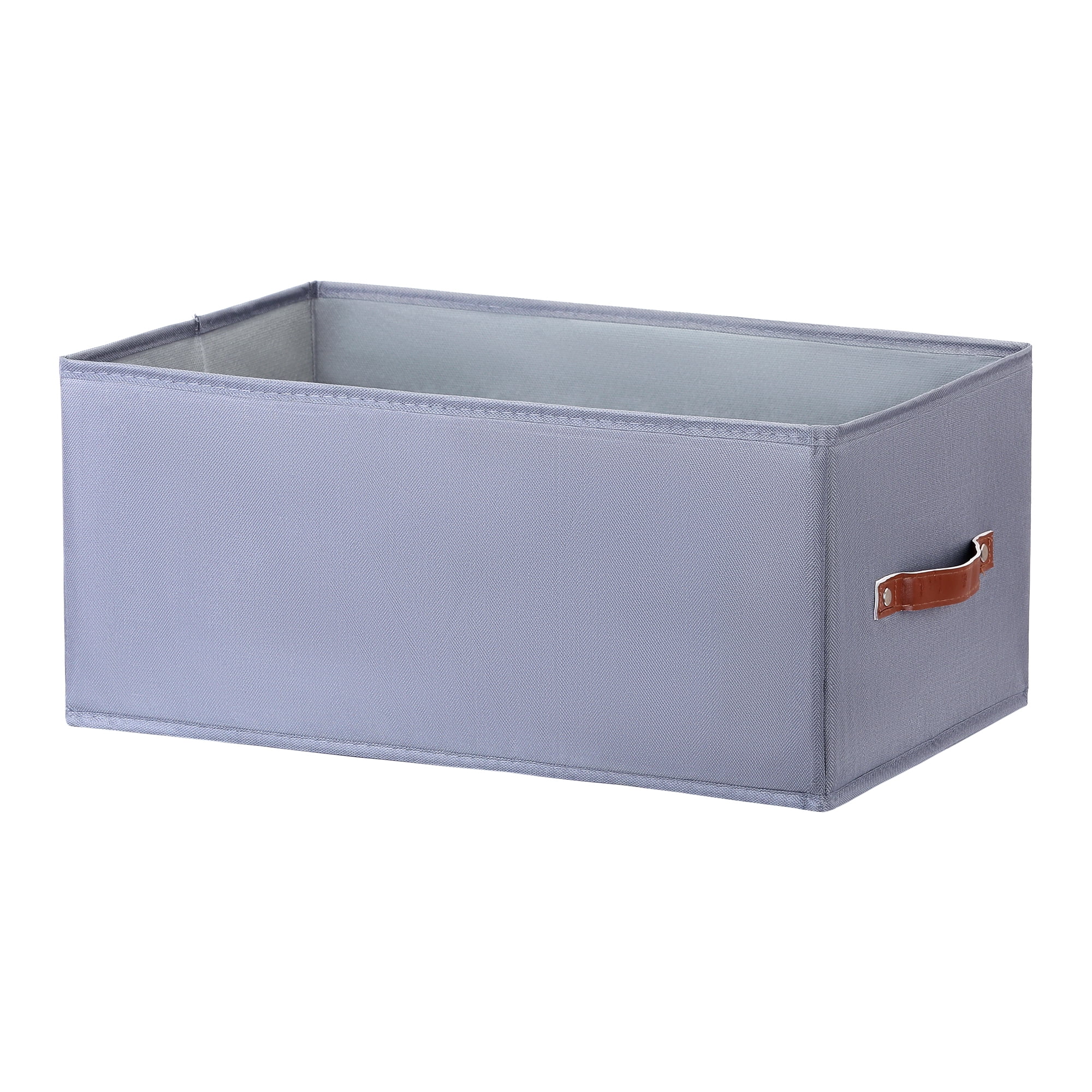 Unique Bargains Storage Cube Fabric Foldable Basket with Handles for Shelves 1pcs Grey XL