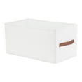 Unique Bargains Storage Cube Fabric Foldable Basket with Handles for