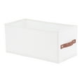 thumbnail image 1 of Unique Bargains Storage Cube Fabric Foldable Basket with Handles for Shelves 1pcs White M, 1 of 7