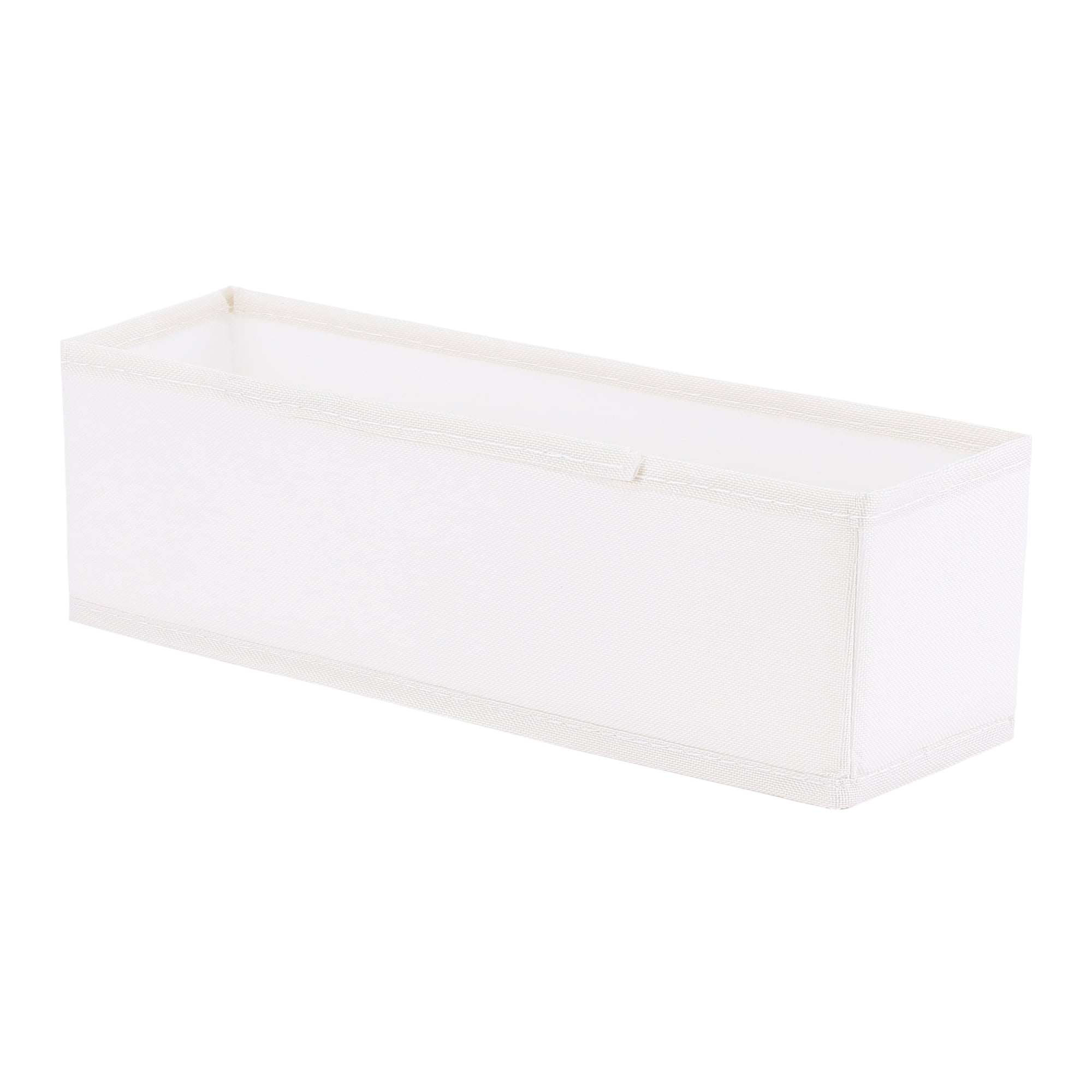 Unique Bargains Storage Cube Fabric Foldable Basket with Handles for Shelves 1pcs White S