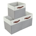 thumbnail image 1 of Unique Bargains Storage Cube Fabric Storage Bin with Handles Gray 13*13*13in, 1 of 6