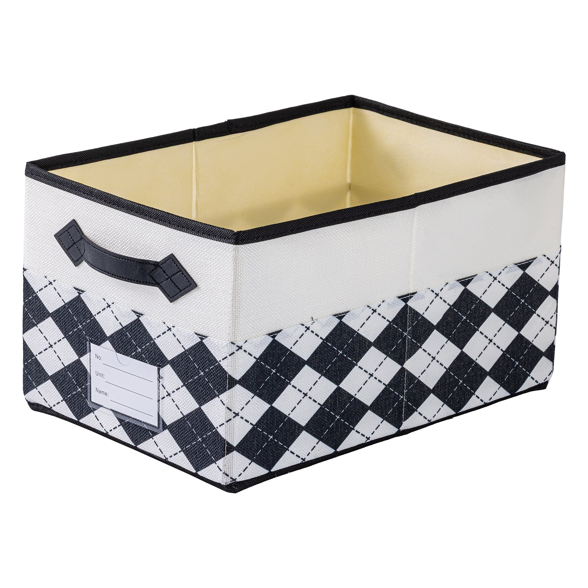 Unique Bargains Storage Basket with Handle for Organizing Light Black 15"x9.8"x8.3"