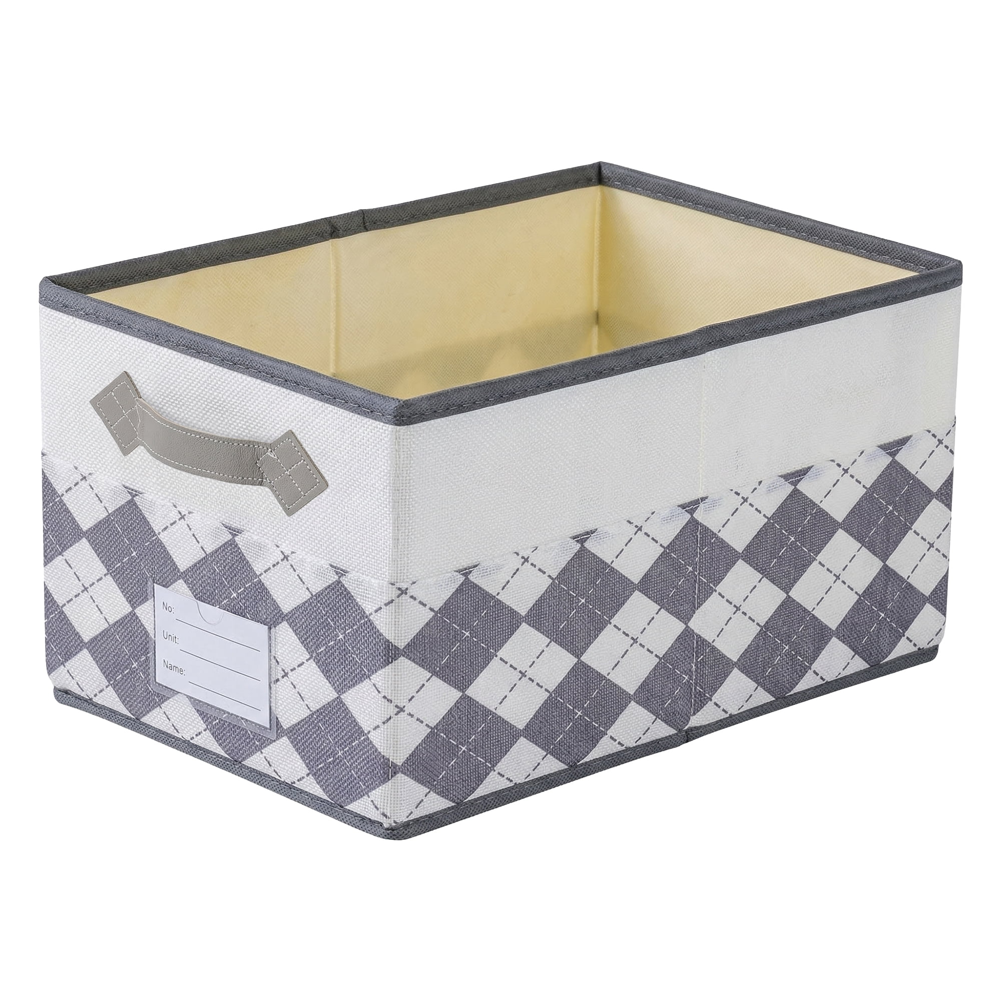 Unique Bargains Storage Basket with Handle for Organizing Light Grey 15"x9.8"x8.3"