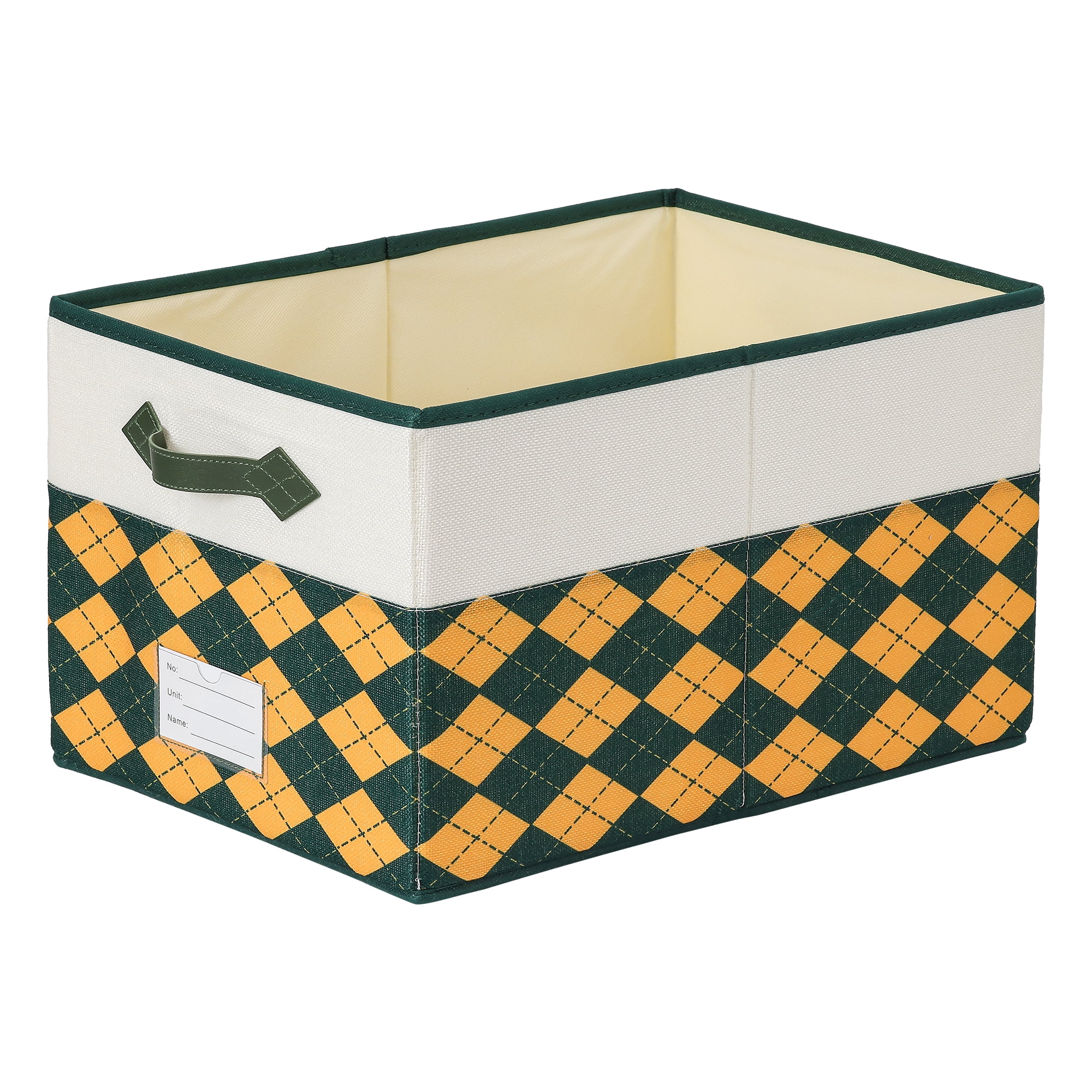 Unique Bargains Storage Basket with Handle for Organizing Orange Green 15"x9.8"x8.3"