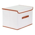 thumbnail image 1 of Unique Bargains Storage Cube Storage Bin with Handles Collapsible Storage Basket Beige M, 1 of 7