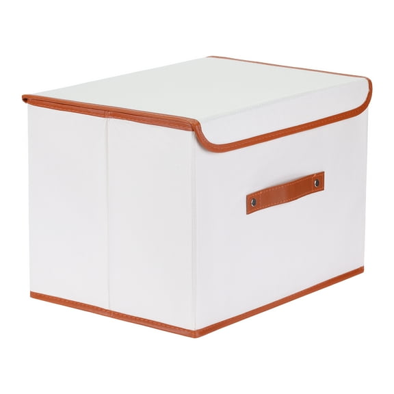 Unique Bargains Storage Cube Storage Bin with Handles Collapsible Storage Basket Beige M
