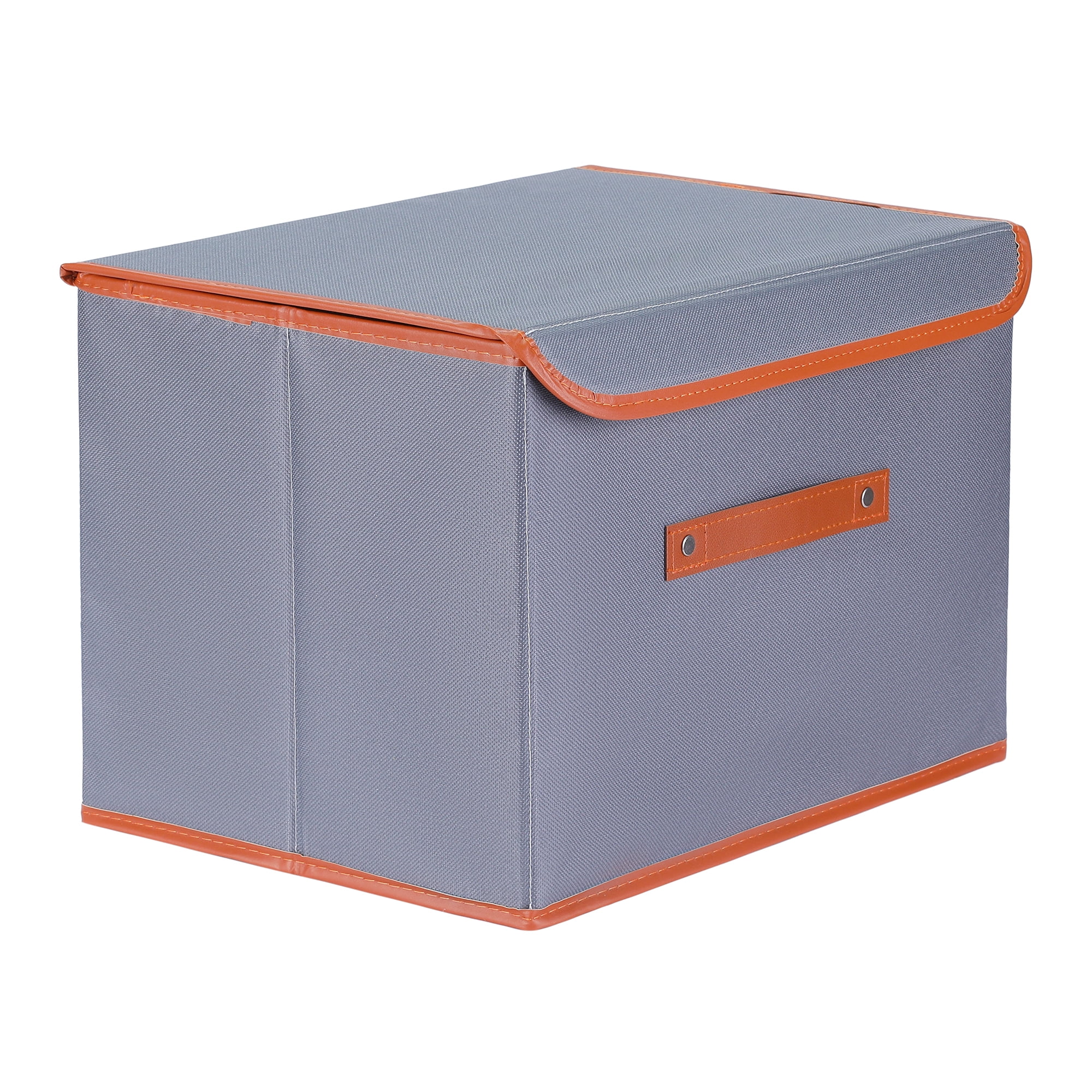Unique Bargains Storage Cube Storage Bin with Handles Collapsible Storage Basket Grey