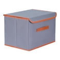 thumbnail image 1 of Unique Bargains Storage Cube Storage Bin with Handles Collapsible Storage Basket Grey, 1 of 7