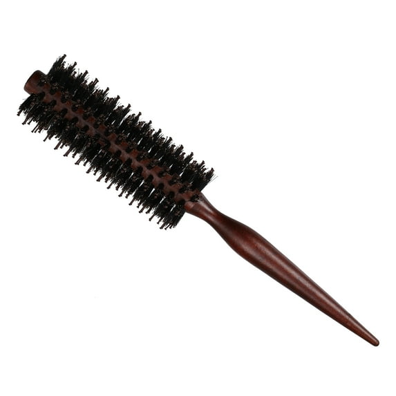 Unique Bargains Straight Hair Brush Round Brush Hairstyle Wavy Styling Comb Brown 1.57"
