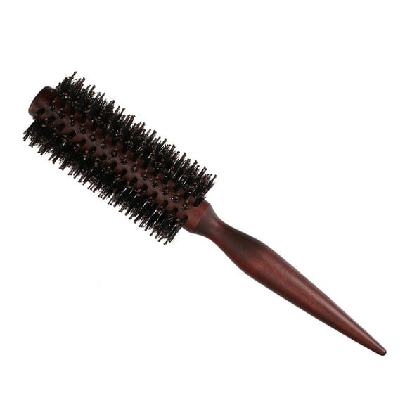 Unique Bargains Straight Hair Brush Round Brush Hairstyle Wavy Styling Comb Brown 1.89"