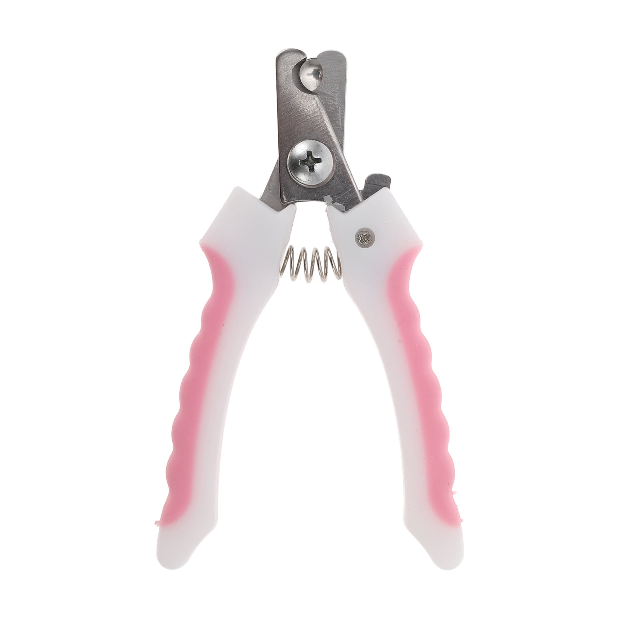 Unique Bargains Straight Handle Pet Nail Clippers 4.72"x2.76" 1 Pc Pink White