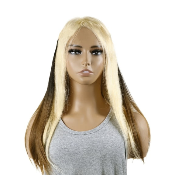 Unique Bargains Straight Long Hair Hair Extensions High Temperature Fiber 16in Hair Extension Tape Gradient Brown