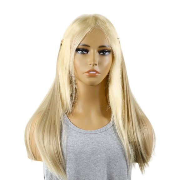 Unique Bargains Straight Long Hair Hair Extensions High Temperature Fiber 16in Hair Extension Tape Mixed Light Gold Tone