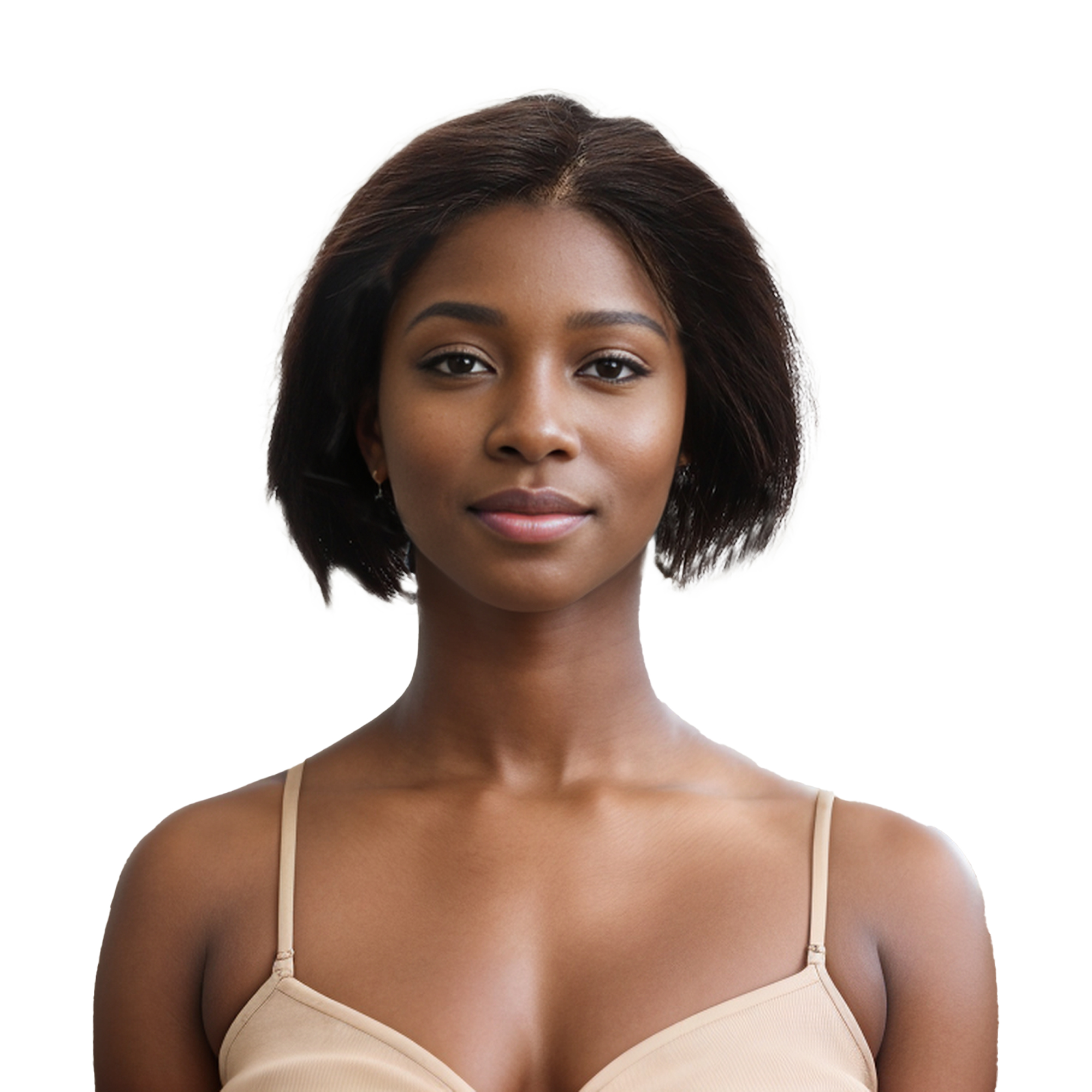 Unique Bargains Straight Short Hair Hair Wig Real Human Hair 6in 13x4x1in 150 Human Wig Black for Women