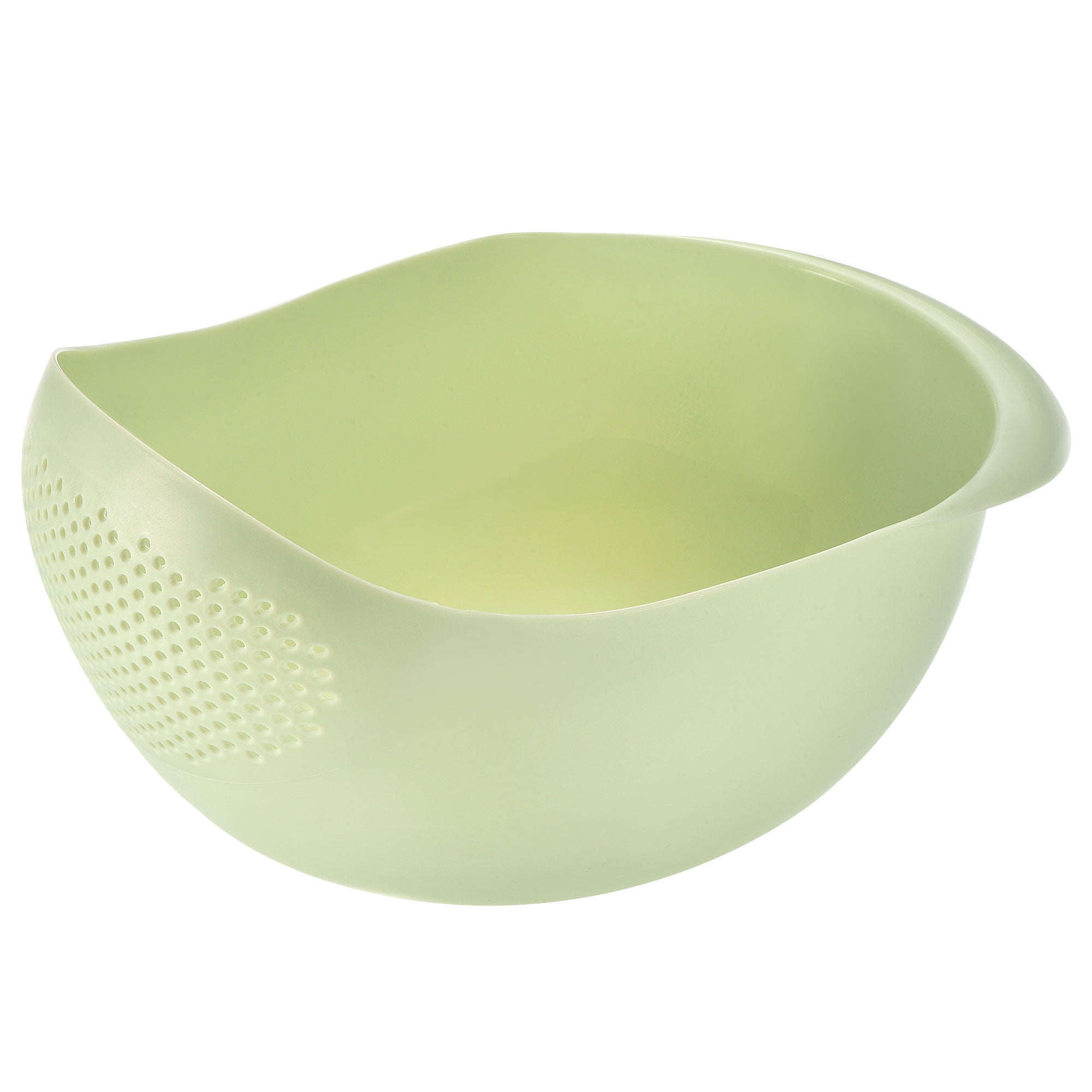 Unique Bargains Strainer Colander Fruit Washing Bowl Drain Basket with Handle Green 22 x 16.5 x 12 cm