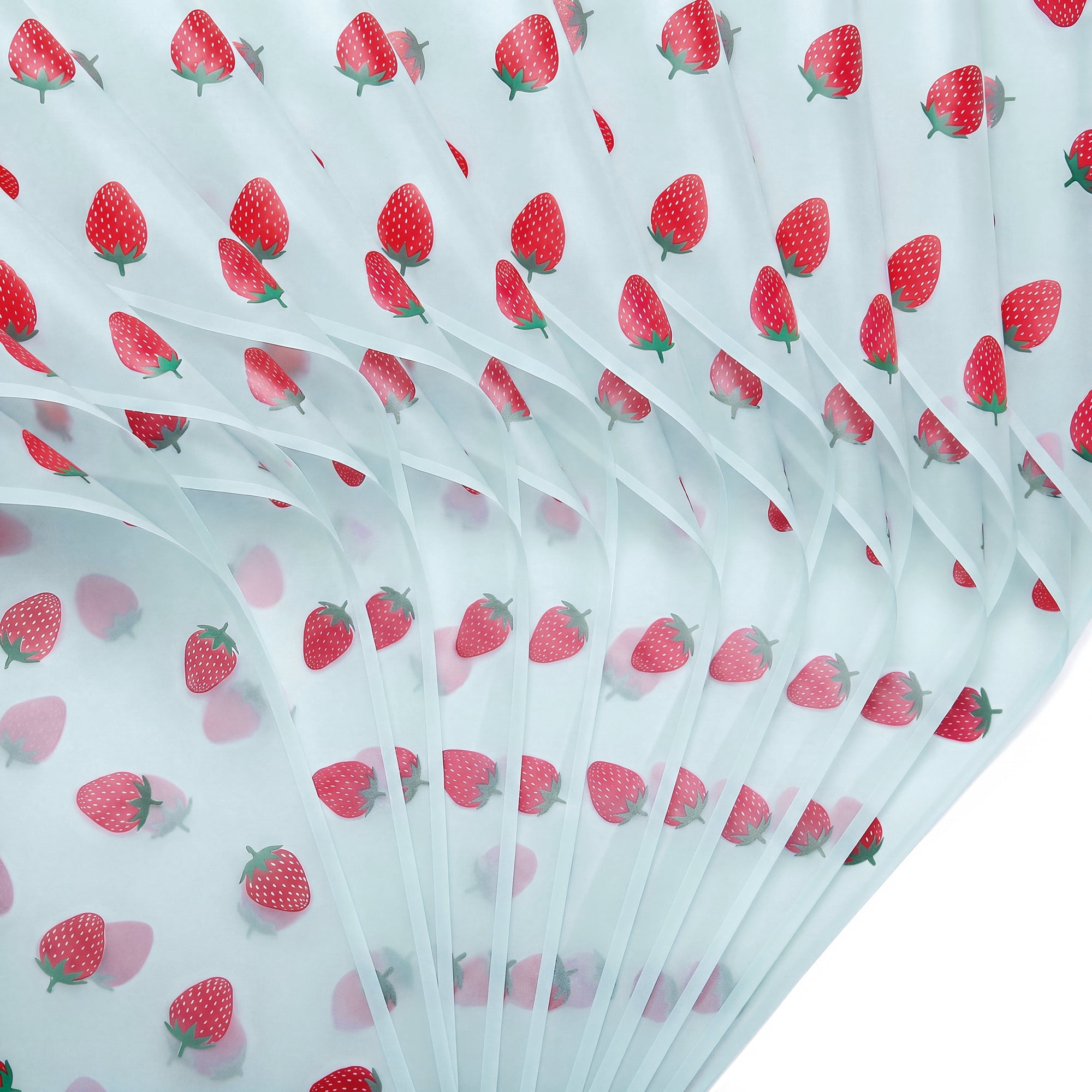 Unique Bargains Strawberry Gift Wrapping Paper Sheets for Floral Gifts Blue 22.4"x 22.4"