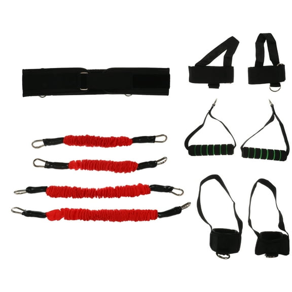 Unique Bargains Strength Resistance Bands Set for Basketball Triple Jump Football Bounce Weight Range 100LBS Red